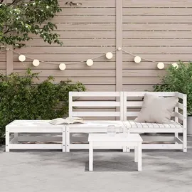 vidaXL Gartensofa 2-Sitzer Loungesessel weiß