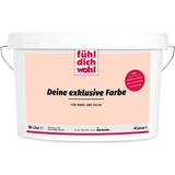 derendo Fühl Dich Wohl Deine Farbe pastell, matte Wandfarbe pastell, hohe Deckkraft, verschiedene Pastelltöne zur Auswahl (10L, Lachs)