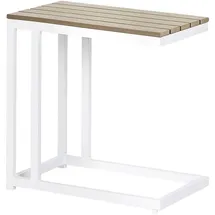 Beliani Beistelltisch 60 x 35 x 59 cm Braun/Weiß