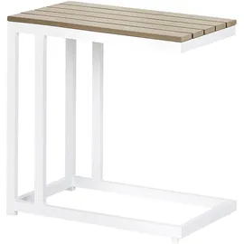Beliani Beistelltisch 60 x 35 x 59 cm Braun/Weiß