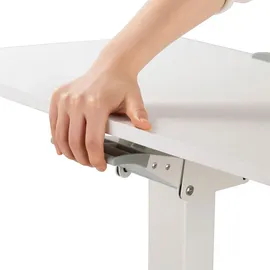 Maclean Brackets Höhenverstellbarer Laptoptisch mit Rollen Sitz-steh-Schreibtisch Gasfeder Höhenverstellbar bis max. 113cm 30 Grad Neigbar Belastbar bis 8kg (Weiße Farbe)