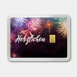 Goldbarren 1g Glückwunsch (Flip)
