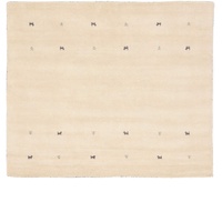 carpetfine Wollteppich Gabbeh Uni Quadratisch Weiß 60x60 cm | Moderner Teppich für Wohn- und Schlafzimmer