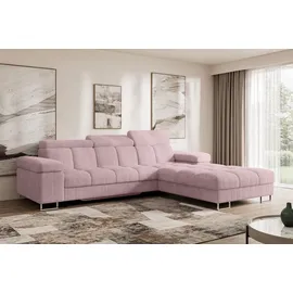 altdecor Ecksofa Cord mit Schlaffunktion 2-Sitzer Grau