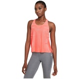 Nike Damen W Np Cln Tank Ne T Shirt, Bright Mango/White/Metallic Si, L