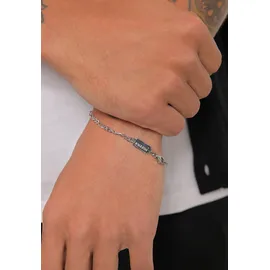 KUZZOI Figaroarmband Herren aus 925 Sterling Silber schwarz 23 cm
