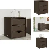 Vidaxl - Gartenschrank Braun 55x59x69 cm Poly Rattan - Outdoor-Schrank - Gartenschrank - Stauraumsschrank - Gartenorganisation - Rattan-Schrank