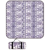 DOTBUY-SHOP Picknickdecke Wasserdicht, Campingdecke Stranddecke Wärmeisoliert Maschinenwaschbar Faltbar Picknickmatte, für Outdoor Strand Campen Wandern Ausflüge (indischer Elefant,200x200cm)