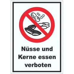 Nüsse und Kerne essen verboten Aufkleber A2 (420x594mm)