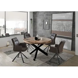 Stolkom ACE Esstisch rund Massivholz Mango - D/H ca. 130,00x77,00