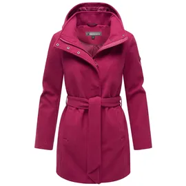 Marikoo Damen, Übergangsmantel (XS-3XL) - Eleganter Mantel mit Taillengürtel und Oversized Hood Kapuze