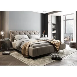 Home Affaire Polsterbett HOME AFFAIRE "Elloree in 4 Breiten bis 200cm, auch in Leder", grau (stone), B:236cm H:105cm L:254cm, 100% Polyester, Betten, Polsterbett, Kopfteilhöhe 105cm, belastbar bis 280 kg, auch in Überlänge 220cm