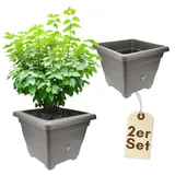 GarPet Pflanzkübel Rechteckig 25 x 25 x 20 cm Anthrazit
