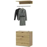 inn.furn Garderoben-Set Artisan Eiche 61 cm - Naturbelassen