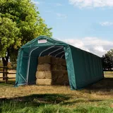 TOOLPORT Robuster Weideunterstand 3,3x9,6 m wetterfeste pvc Plane 800N Unterstand Lagerzelt grün
