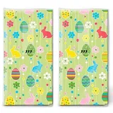 20 einzelne Taschentücher Ostern Kleine Osterelemente. 2 Packungen mit 10 einzelnen Papiertaschentücher bedruckt als Geschenk.
