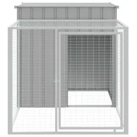 vidaXL Freilaufgehege 110 x 201 x 110 cm grau