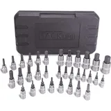 Tacklife HBS1C 33 Stücke Torx- und Sechskant-Einsätze 1/4" 3/8" 1/2" S2 und Cr-V Stahl alle im stabilen Aufbewahrungskoffer