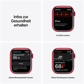 Apple Watch Series 7 GPS + Cellular 41 mm Aluminiumgehäuse (product)red, Sportarmband (product)red