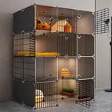 FANOYA Outdoor Katzengehege, Katzengehege Outdoor Groß, DIY-katzenlaufstall, Faltbar, Super Tragfähig, Dickerer Stahlrahmen, Sicherer, Einfach zu Montieren