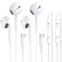 2 Pack USB C Kopfhörer für iPhone 16, Kopfhörer mit Kabel Typ C, Geräuschunterdrückung, mit Mikrofon und Lautstärkeregler für iPhone 16 15 Pro Max, Samsung Galaxy S25 S24 S23