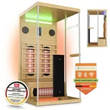 Artsauna Göteborg 90 x 90 x 190 für 1 Person mit Vollspektrumstrahlern & Hemlockholz