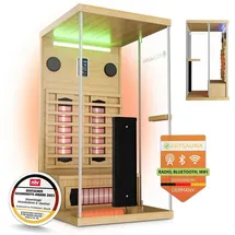 Artsauna Göteborg 90 x 90 x 190 für 1 Person mit Vollspektrumstrahlern & Hemlockholz
