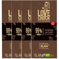 Lovechock Extreme Dark, 99 % Kakao, Tafel 4x70 g Schokolade