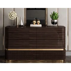 Casa Padrino Luxus Massivholz Kommode mit 6 Schubladen Dunkelbraun / Gold - Schlafzimmer Kommode - Schlafzimmer Möbel - Luxus Möbel - Luxus Einrichtung - Schlafzimmer Einrichtung