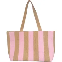 Strohtasche Streifen - pink