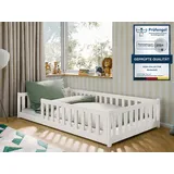 Kids Collective Jugendbett Bodenbett 120 x 200 cm Kiefer massiv beige