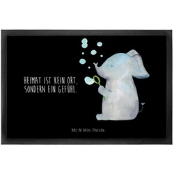 Fußmatte Elefant Seifenblasen – Schwarz – Geschenk, Schmutzfangmatte, Rüsselti, Mr. & Mrs. Panda, Höhe: 0.5 mm schwarz Ø 0 cm x 80 cm x 60 cm x 0.5 mm