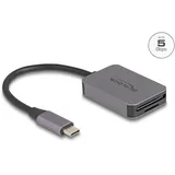 DeLock USB Type-C Card Reader im Aluminium Gehuse für SD oder Micro SD Speicherkarten