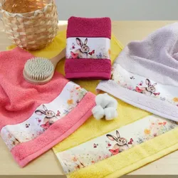 framsohn Frottier Gästetuch 'Hase' (Farbe: Koralle)