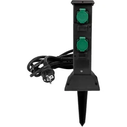 Grafner® Wifi Gartensteckdose Außensteckdose Schwarz Tuya Smart Life