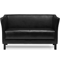 Konsimo 2-Sitzer ESPECTO Sofa 2 Personen, weiche Sitzfläche und hohe Rückenlehne, Kunstleder, hohe Massivholzbeine schwarz