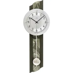 moderne Pendeluhr mit Natur-Baumblatteinlage - AMS Modell: 5324