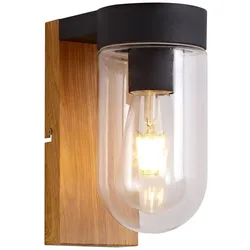 Brilliant Außenwandleuchte Cabar Holz Optik E27 max. 40W IP44