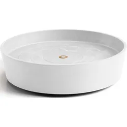 Topfuntersetzer ECOPOTS "mit Rollen 40 Weiß", weiß, B:34,1cm H:9cm T:34,1cm Ø:32,7cm, Untersetzer, für innen und außen: frostsicher, bruchsicher und lichtbeständig