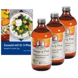 3 x Omega-3-Plus Öl, Bio, 500 ml + Rezeptbuch: Gesund mit Omega-3-Plus