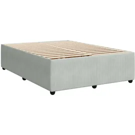 vidaXL Boxspringbett mit Matratze Hellgrau 160x200 cm Samt
