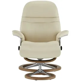 Stressless Relaxsessel mit Hocker Leder 79 x 103 x 73 cm Creme