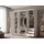A&J MöbelLand Drehtürenschrank KLARI 200 x 215 x 59,5 cm Silberfarben