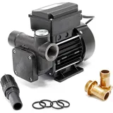 Wiltec Heizöl- und Dieselpumpe 230V 550W 80l/min, Selbstansaugende Umfüllpumpe mit 3 m Ansaughöhe und Rückschlagventil, Absaugpumpe