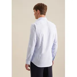 Seidensticker "Schwarze Rose", Herren, Gr. L42, normale Ärmellängen, blau, 100% Baumwolle, unifarben, tailored fit, 2-Knopf-Manschette, Hemden, Shaped 1/1 Kentkragen Uni