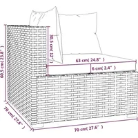 vidaXL 5-tlg Garten-Lounge-Set mit Kissen Poly Rattan Braun