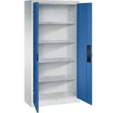 CP-Möbel Werkzeugschrank 8920-052, aus Metall, grau / blau, Schwerlastschrank, 4 Fachböden, abschließbar, 93 x 195 x 40 cm