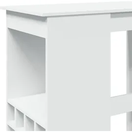 vidaXL Bartisch mit Regal 90 x 47,5 x 103,5 cm Weiß
