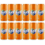 12er-Pack Fanta Original,Getränk mit 100% Italienischem Orangensaft,Dose 250ml