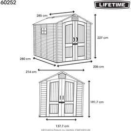 Lifetime Phoenix 2,85 x 2,14 m lichtgrau
